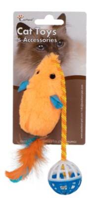 Eastland Tüylü Zilli Peluş Fare Kedi Oyuncağı 28 cm - 1