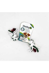 Euro Dog İki Düğümlü Kalın Diş Kaşıma İpi Köpek Oyuncağı Beyaz/Yeşil 15 Cm - 1