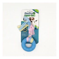 Euro Dog Puppy Ufak Halka Diş Kaşıma Köpek Oyuncağı Mavi 16 Cm - EuroDog