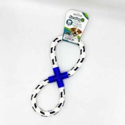 Eurodog Diş İpi Halka Sekiz Şekil Mavi Beyaz Köpek Oyuncağı 25 cm - EuroDog