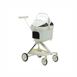 EuroDog Katlanabilir Köpek Arabası Beyaz 66x52x110 cm - EuroDog