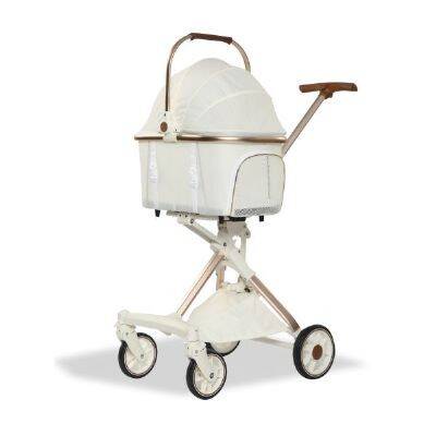 EuroDog Katlanabilir Köpek Arabası Beyaz 80,5x48,5x112 cm - 1