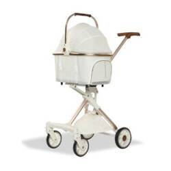 EuroDog Katlanabilir Köpek Arabası Beyaz 80,5x48,5x112 cm - EuroDog
