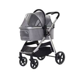 EuroDog Katlanabilir Köpek Arabası Gri 78x58x106 cm - EuroDog