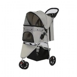 EuroDog Katlanabilir Köpek Arabası Gri 81x45,5x101cm - EuroDog