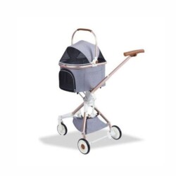 EuroDog Katlanabilir Köpek Arabası Gri 83x48,5x110 cm - EuroDog