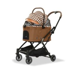 EuroDog Katlanabilir Köpek Arabası Kahverengi 67x49x100 cm - EuroDog