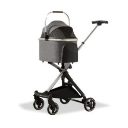 EuroDog Katlanabilir Köpek Arabası Koyu Gri 83x48,5x110 cm - EuroDog