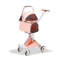 EuroDog Katlanabilir Köpek Arabası Pembe 83x48,5x110 cm - EuroDog