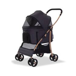 EuroDog Katlanabilir Köpek Arabası Siyah 64x50x98 Cm - EuroDog