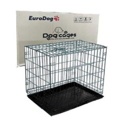 EuroDog Köpek Kafesi Siyah Dövme 92x61,5x68,5 Cm - EuroDog