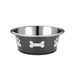 EuroDog Pati Desenli Siyah Mama Su Kabı 300 ml - EuroDog