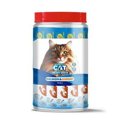 EuroGold Cat Sıvı Kedi Ödülü Somonlu ve Karidesli 30x15 Gr - 1
