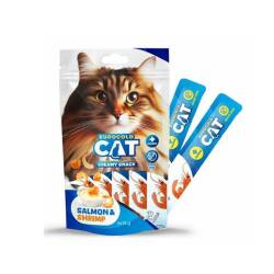 EuroGold Cat Somon Balığı ve Karides Aromalı Sıvı Kedi Ödülü 5x15Gr - EuroGold