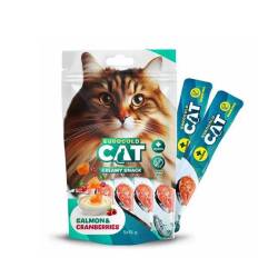 EuroGold Cat Somon Balığı ve Kızılcık Aromalı Sıvı Kedi Ödülü 5x15Gr - EuroGold