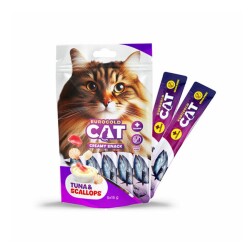 EuroGold Cat Ton Balığı ve Deniz Tarağı Aromalı Sıvı Kedi Ödülü 5x15Gr - EuroGold