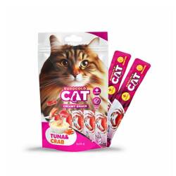 EuroGold Cat Ton Balığı ve Yengeç Aromalı Sıvı Kedi Ödülü 5x15Gr - EuroGold