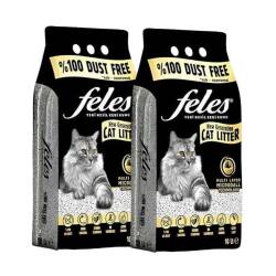 Feles Aktif Karbonlu Tozsuz Topaklanan Kedi Kumu 10 lt X 2 Adet - Feles