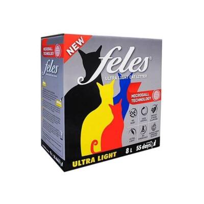 Feles Ultra Light Aktif Karbonlu Tozsuz Topaklanan Bentonit Kedi Kumu 8 lt - 1