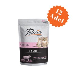 Felicia Pouch Kuzulu Tahılsız Yavru Kedi Konservesi 85 Gr x 12 Adet - Felicia
