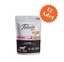 Felicia Pouch Kuzulu Tahılsız Yavru Kedi Konservesi 85 Gr x 12 Adet - Felicia
