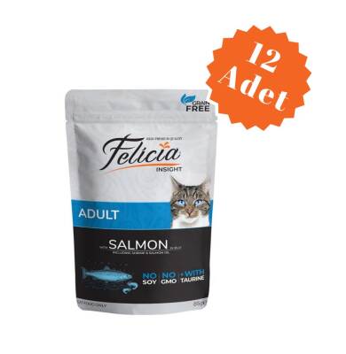 Felicia Pouch Somonlu Tahılsız Yetişkin Kedi Konservesi 85 Gr x 12 Adet - 1