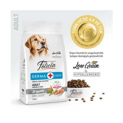 Felicia Somon Balıklı Düşük Tahıllı Hipoalerjenik Köpek Maması 3 kg - 2