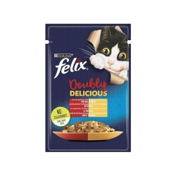 Felix Çifte Lezzet Sığır ve Tavuk Etli Kedi Konservesi 85 gr - Felix