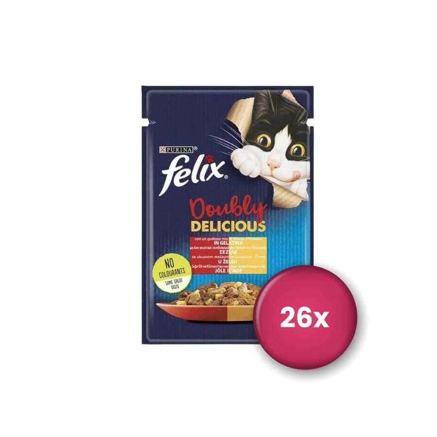 Felix Çifte Lezzet Sığır ve Tavuk Etli Kedi Konservesi 85 gr X 26 Adet