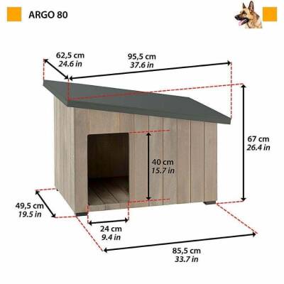 Ferplast Argo 80 Ahşap Köpek Kulübesi - 2