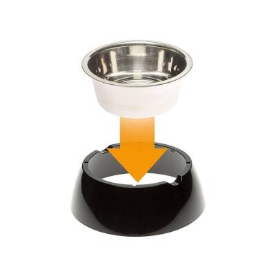 Ferplast Jolie Kedi ve Köpekler için Çelik Mama ve Su Kabı Siyah 850 ml M - 5