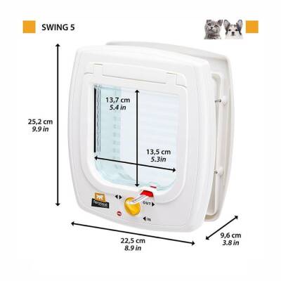 Ferplast Swing 5 Kedi ve Köpek Kapısı Kahverengi 13,5x13,7 cm - 2