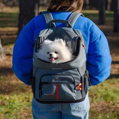 Ferplast Voyager 400 Kedi ve Köpek Kumaş Taşıma Çantası Gri 33x23x41 cm - 3