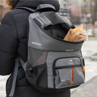 Ferplast Voyager 400 Kedi ve Köpek Kumaş Taşıma Çantası Gri 33x23x41 cm - 5