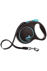 Flexi Black Design Mavi 5 mt Şerit Otomatik Tasma Medium - Flexi