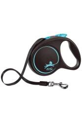 Flexi Black Design Mavi 5 mt Şerit Otomatik Tasma Medium - Flexi