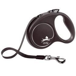 Flexi Black Design Siyah 5 mt Şerit Otomatik Tasma Medium - Flexi