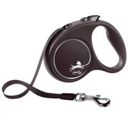 Flexi Black Design Siyah 5 mt Şerit Otomatik Tasma Medium - Flexi