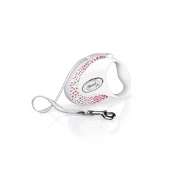 Flexi Glam S Beden Beyaz 3MT Otomatik Şerit Tasma - Flexi