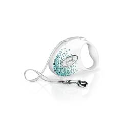 Flexi Glam Splash Ocean Beyaz 3MT Otomatik Şerit Tasma - Flexi
