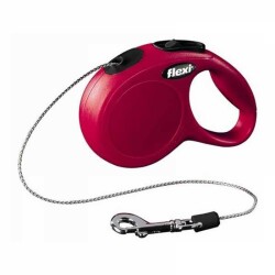 Flexi New Classic İp Otomatik Köpek Gezdirme Tasması Kırmızı M 5 mt - Flexi