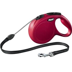 Flexi New Classic İp Otomatik Köpek Gezdirme Tasması Kırmızı M 8 mt - Flexi