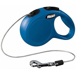 Flexi New Classic İp Otomatik Köpek Gezdirme Tasması Mavi S 5 mt - Flexi