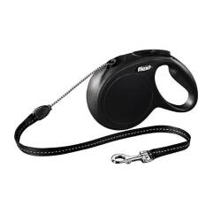 Flexi New Classic İp Otomatik Köpek Gezdirme Tasması Siyah M 8 mt - Flexi