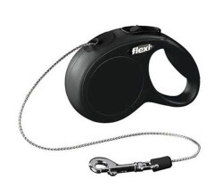 Flexi New Classic İp Otomatik Köpek Gezdirme Tasması Siyah XS 3 mt - Flexi