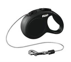 Flexi New Classic İp Otomatik Köpek Gezdirme Tasması Siyah XS 3 mt - Flexi