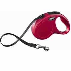 Flexi New Classic Şerit Otomatik Köpek Tasması M Kırmızı 5 mt - Flexi