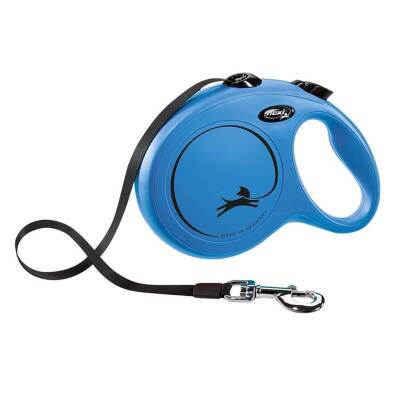 Flexi New Classic Şerit Otomatik Köpek Gezdirme Tasması Mavi L 8 mt - 1