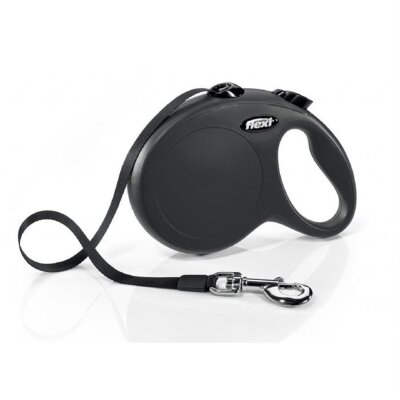 Flexi New Classic Şerit Otomatik Köpek Tasması L Siyah 5 mt
