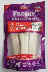 Freshy Beyaz Press Deri Köpek Çiğneme Kemiği 55 gr 3'lü 165 gr - Freshy